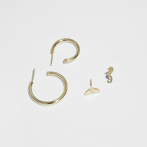 Medium hoop earrings in gold plating