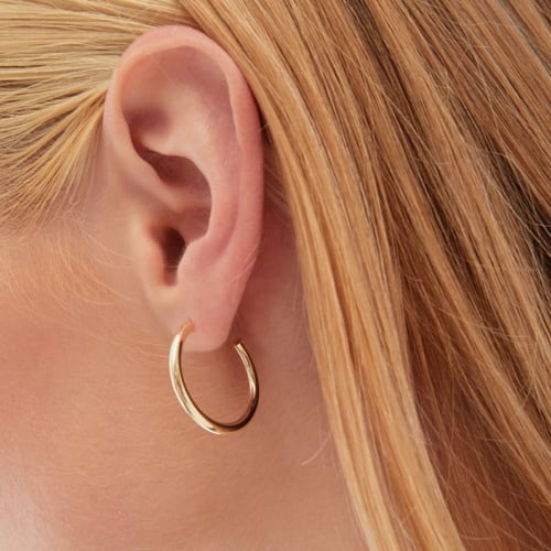 Medium hoop earrings in gold plating