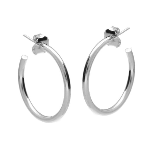 Big hoop earrings in silver
