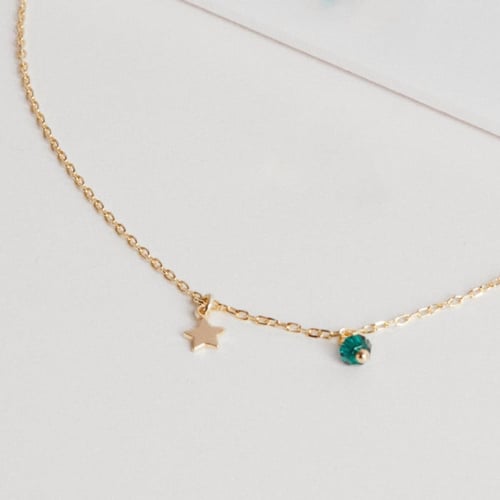 Collar estrella emerald de Alice en oro