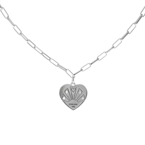 Me Enamora heart necklace in silver
