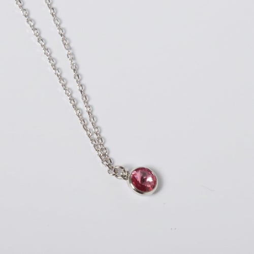 Basic XS crystal rose necklace in silver