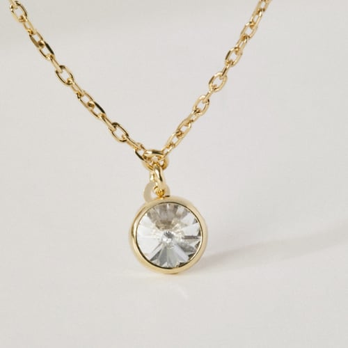Basic XS crystal crystal necklace in gold plating