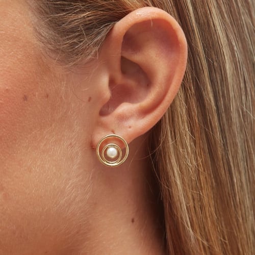 Perlite pearl earrings in gold plating