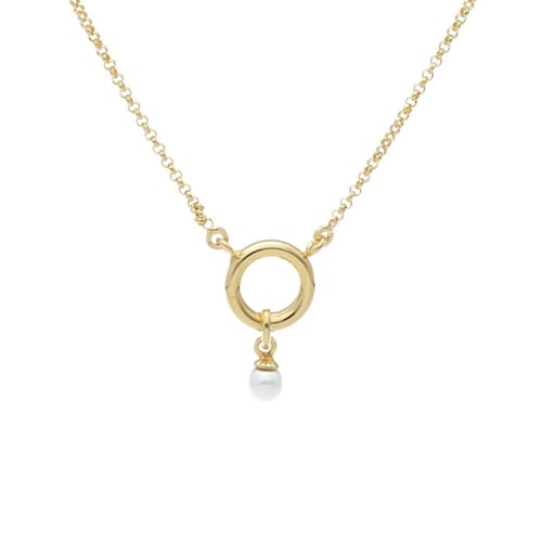 Zahara circle pearl necklace in gold plating