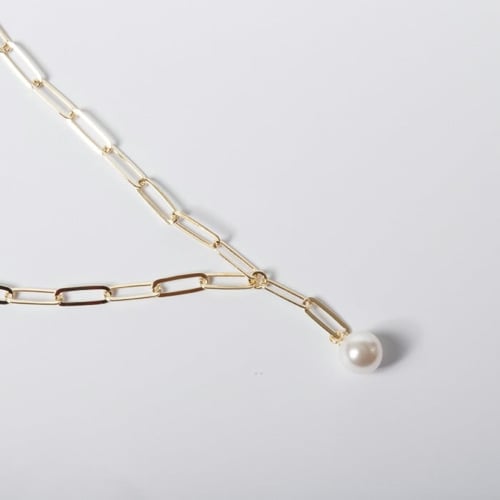 Paulette links pearl necklace in gold plating