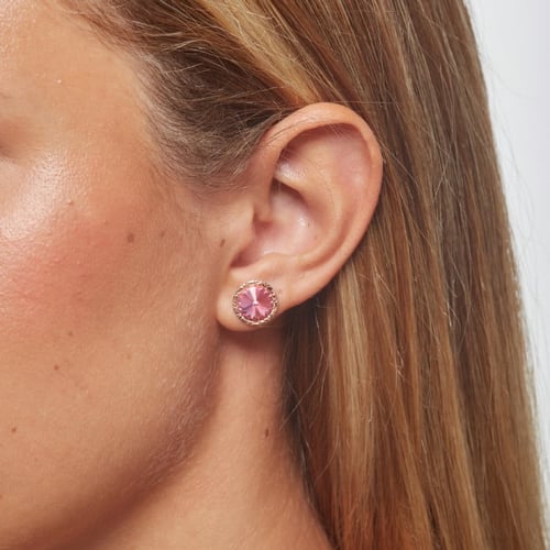 Basic rose earrings in rose gold plating in gold plating