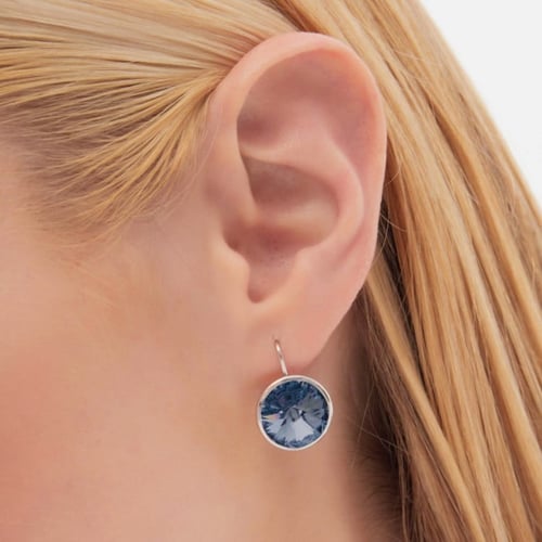 Basic denim blue earrings in silver