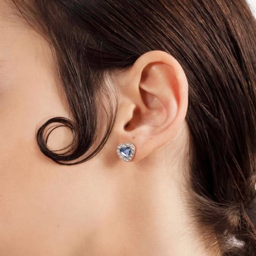 Cuore denim blue earrings in silver