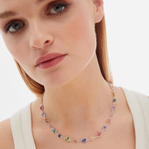 Basic multicolour necklace in silver