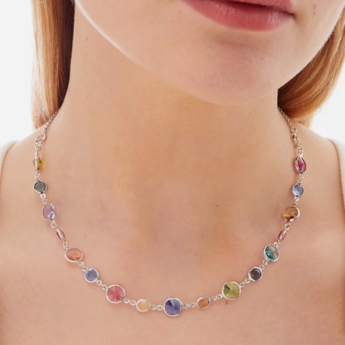 Basic multicolour necklace in silver
