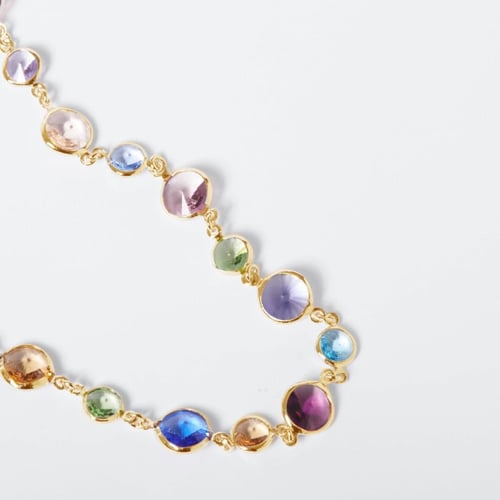 Basic multicolour necklace in gold plating