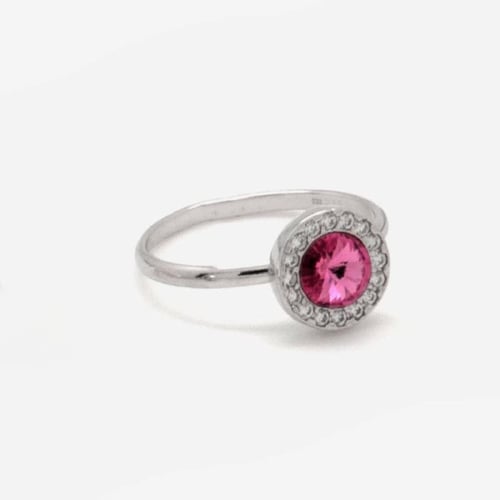 Premium rose zirconia ring in silver