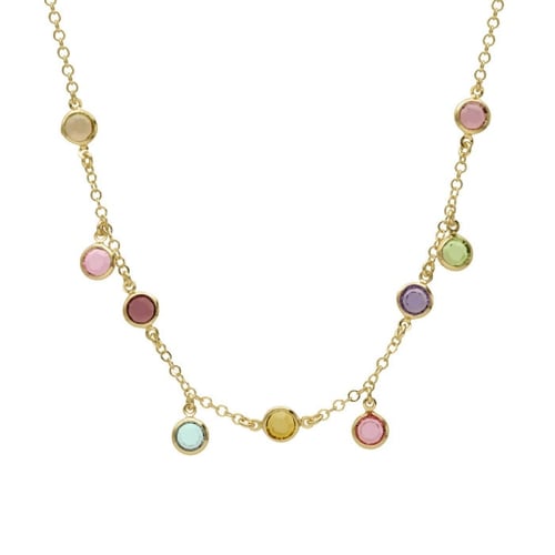 Basic circles multicolour necklace in gold plating