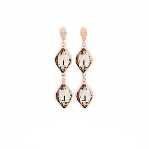 Classic light silk earrings in rose gold plating in gold plating