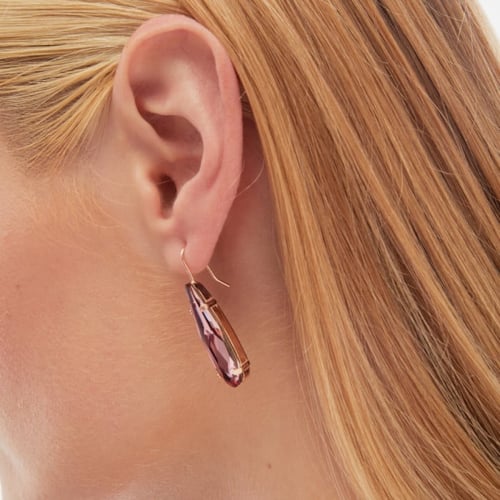 Celina tears antique pink earrings in rose gold plating in gold plating