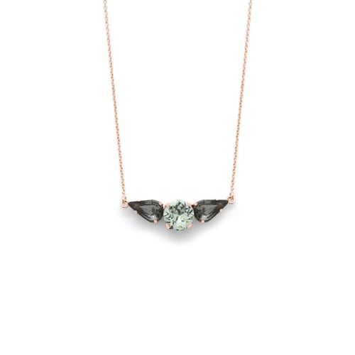 Celina peridot necklace in rose gold plating in gold plating