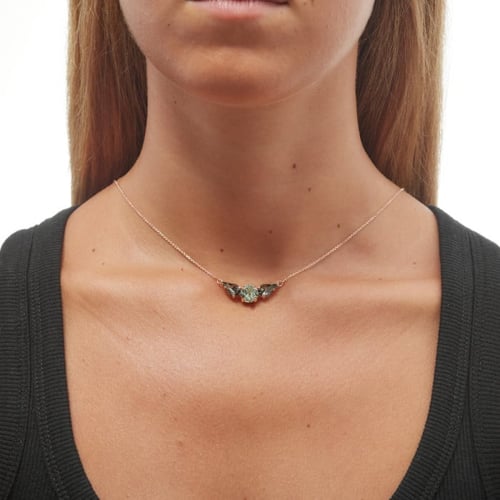 Celina peridot necklace in rose gold plating in gold plating