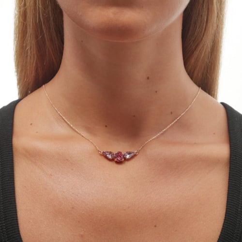Celina light amethyst necklace in rose gold plating in gold plating