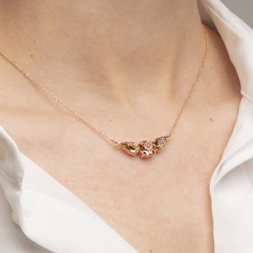 Celina light topaz necklace in rose gold plating in gold plating