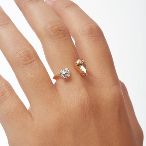 Drops tear light topaz open ring in rose gold plating in gold plating