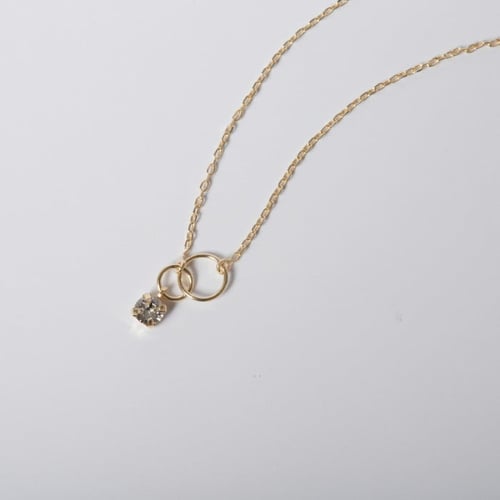 Minimal union crystal necklace in gold plating