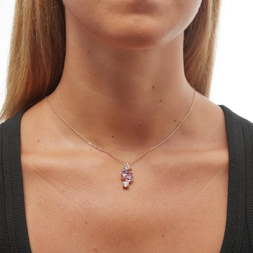 Celina tears light amethyst necklace in rose gold plating in gold plating