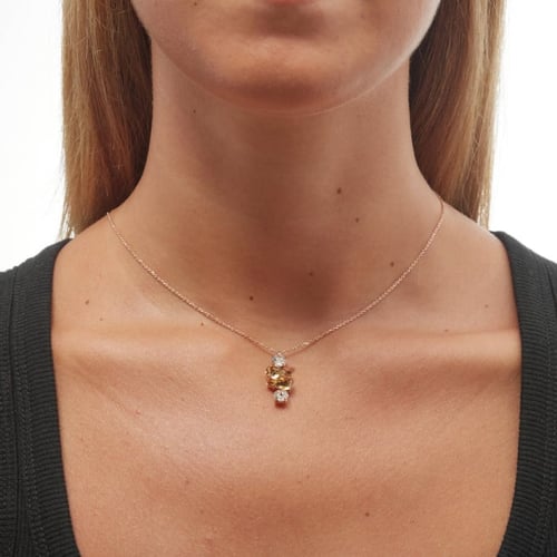 Celina tears light topaz necklace in rose gold plating in gold plating