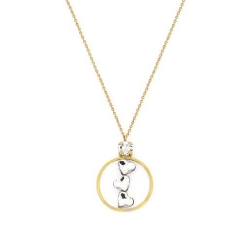 Cuore hearts crystal necklace in gold plating