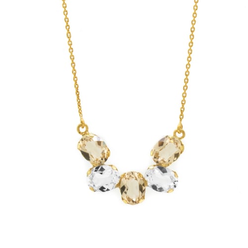Aura semicircle light silk necklace in gold plating