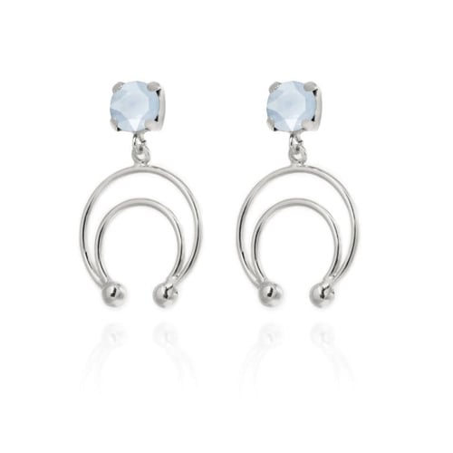 Selene moon powder blue earrings in silver