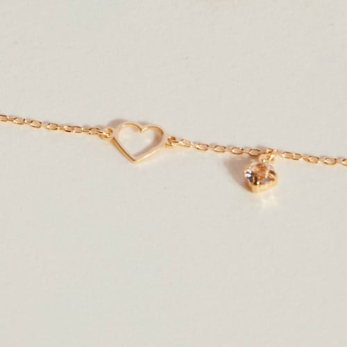 Vera heart crystal bracelet in gold plating
