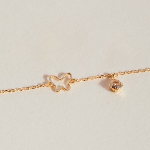 Vera butterfly crystal bracelet in gold plating