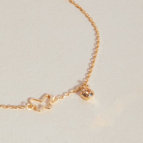 Vera butterfly crystal bracelet in gold plating