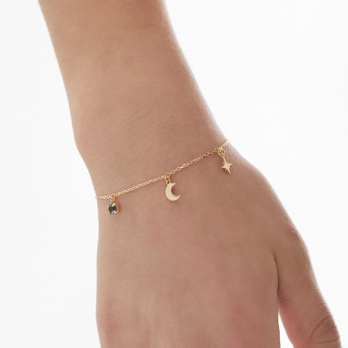 El Firmamento moon denim blue bracelet in gold plating