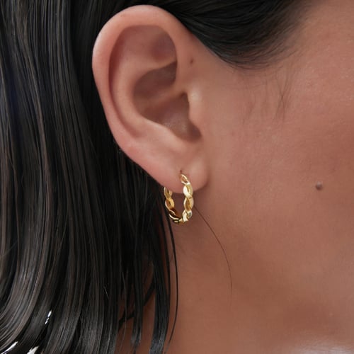 Fluency gold-plated hoop earrings in braided shape