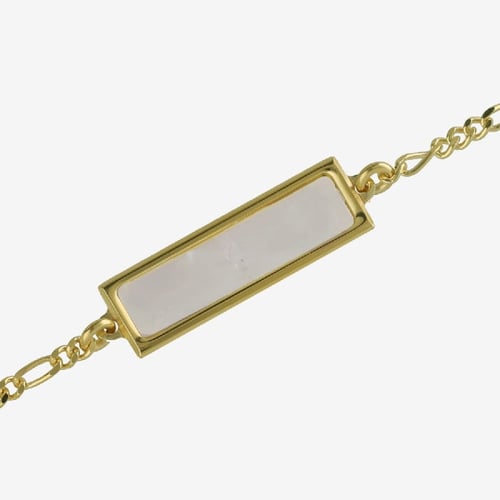 Soulquest gold-plated adjustable bracelet with nacar in rectangle shape