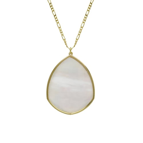 Soulquest gold-plated short necklace with nacar in tear shape