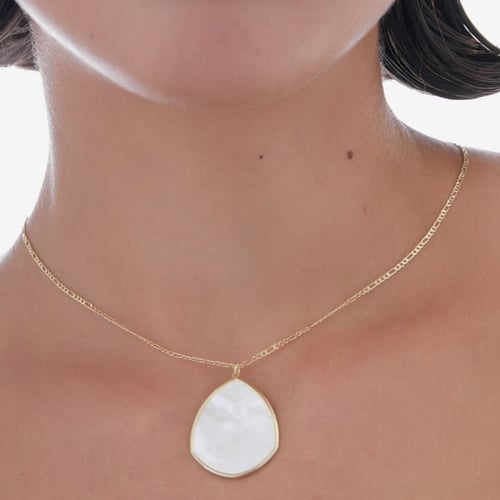Soulquest gold-plated short necklace with nacar in tear shape