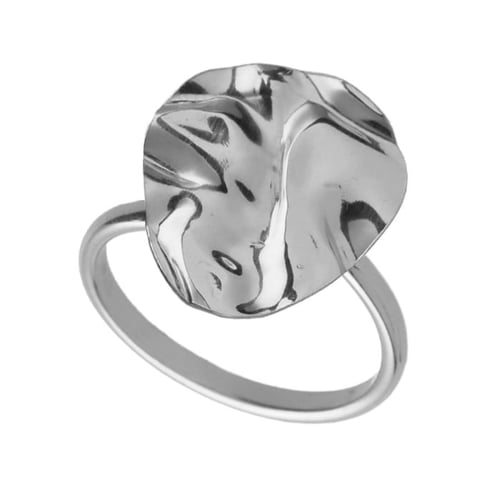 Fullness sterling silver adjustable ring in texture shape