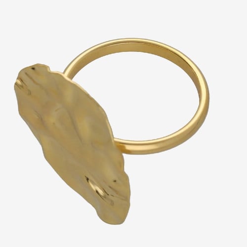 Fullness gold-plated adjustable ring in texture shape