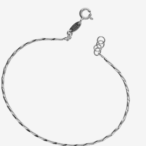 Fluency sterling silver rigid bracelet in braided shape