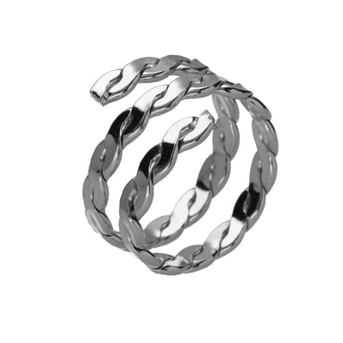 Fluency sterling silver ring in braided shape
