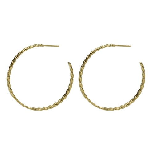Fluency gold-plated hoop earrings in braided shape