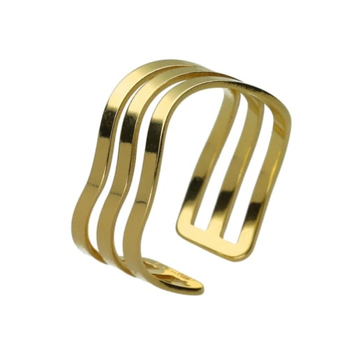 Connect gold-plated adjustable ring in bands shape