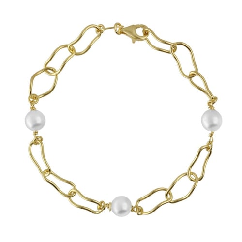 Connect gold-plated adjustable bracelet in pearl shape