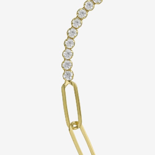Connect gold-plated adjustable bracelet in pearl and link shape
