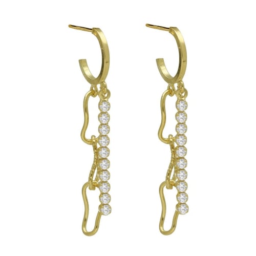 Connect gold-plated hoop earrings in waterfall shape