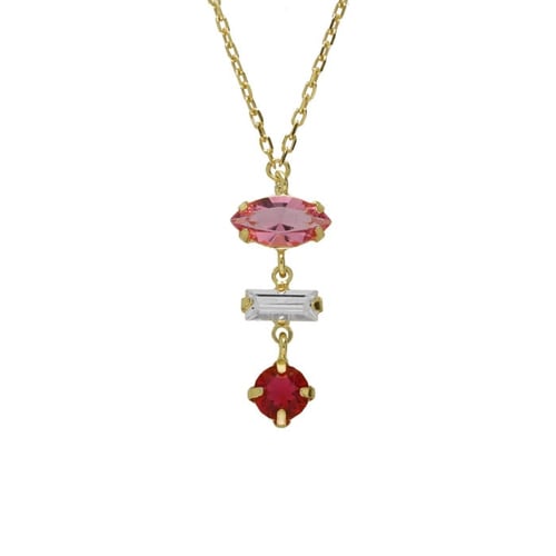 Passion gold-plated multicolored short necklace