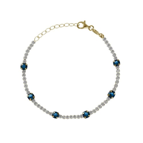 Shine gold-plated adjustable bracelet with blue crystal in waterfall shape
